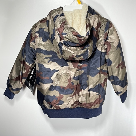 NWT Baby Boy Winter Puff Coat with Sherpa Lined Hood - Picture 2 of 5